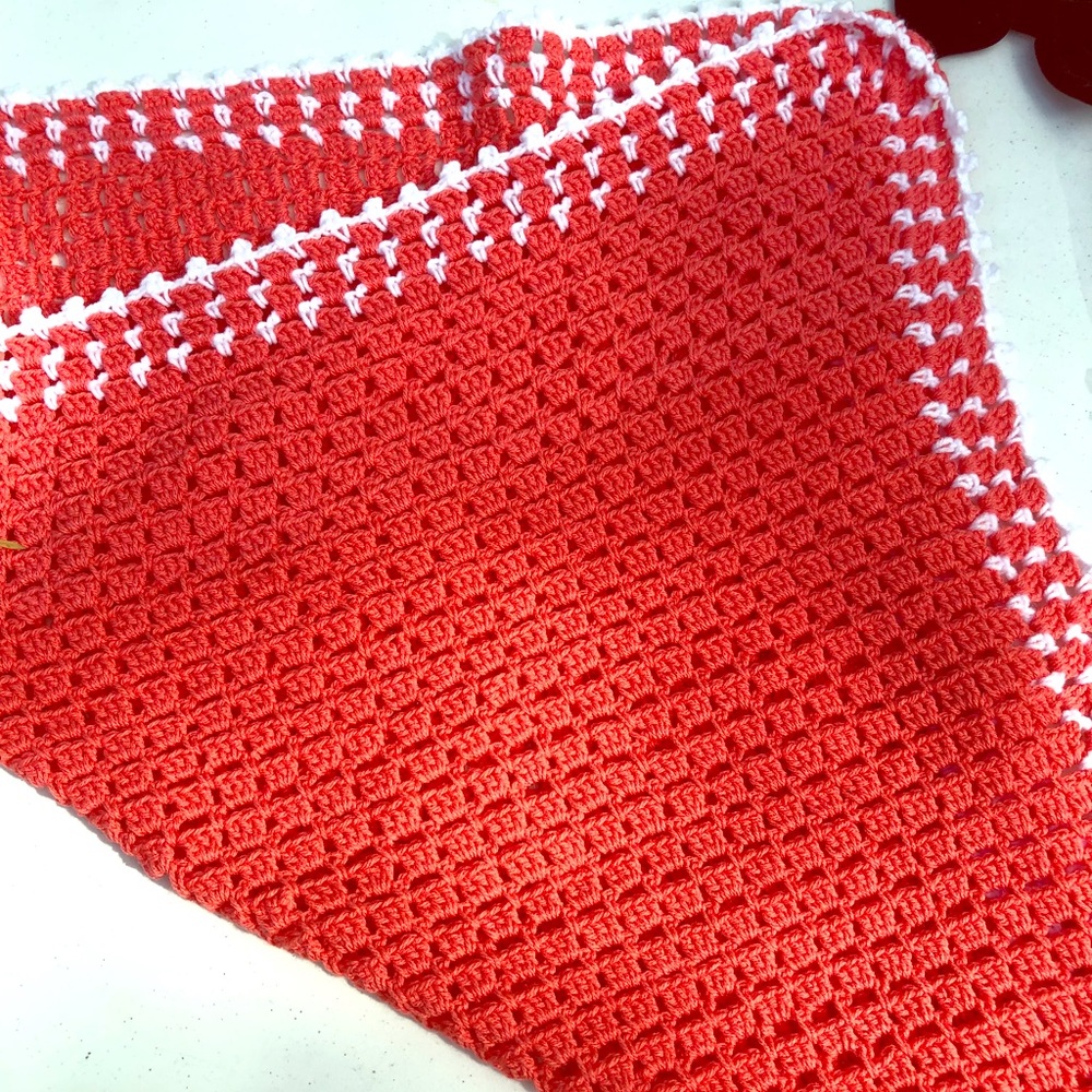 Crocheted newborn blanket